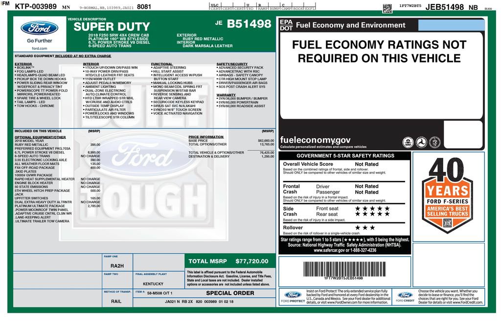 Used 2018 Ford F250 Platinum w/ Platinum Ultimate Package AWD/4WD image 19