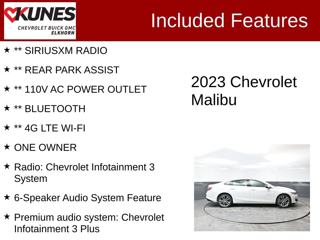 Used 2023 Chevrolet Malibu LT w/ Driver Confidence Package image 3