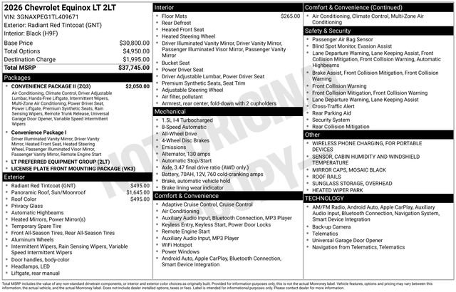 New 2026 Chevrolet Equinox LT w/ Convenience Package II image 18