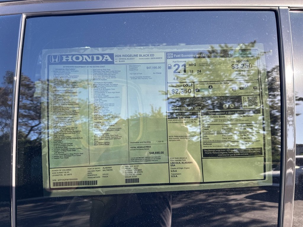 New 2026 Honda Ridgeline Black Edition image 11