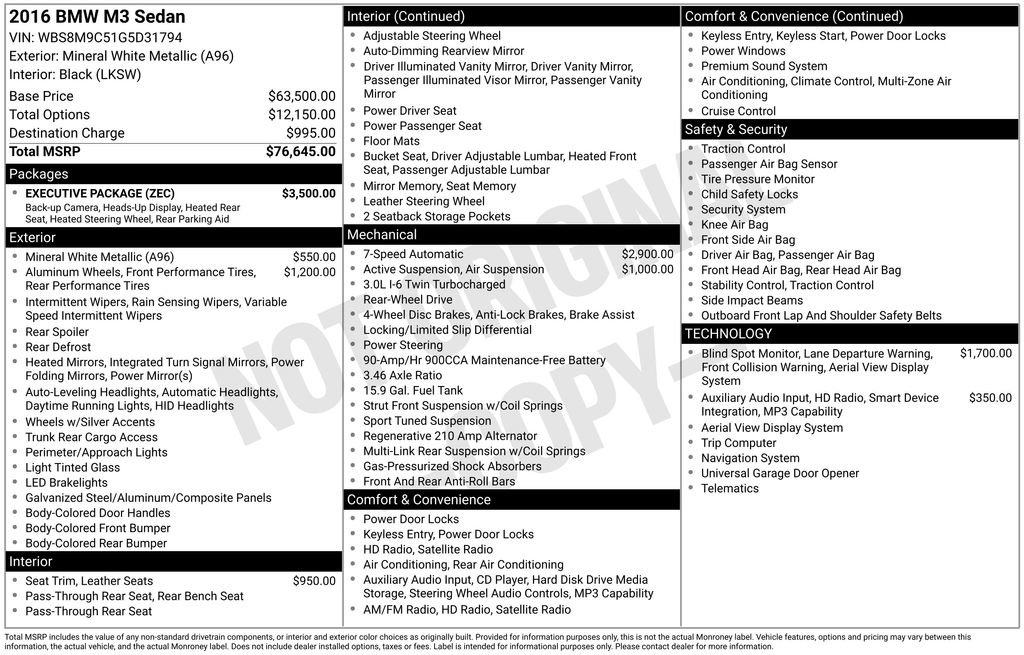 Used 2016 BMW M3 image 6