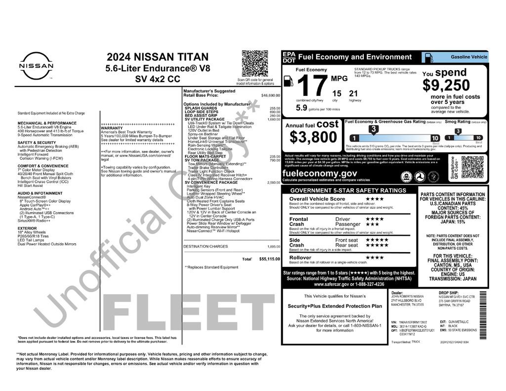 Certified 2024 Nissan Titan SV w/ SV Convenience Package RWD image 7