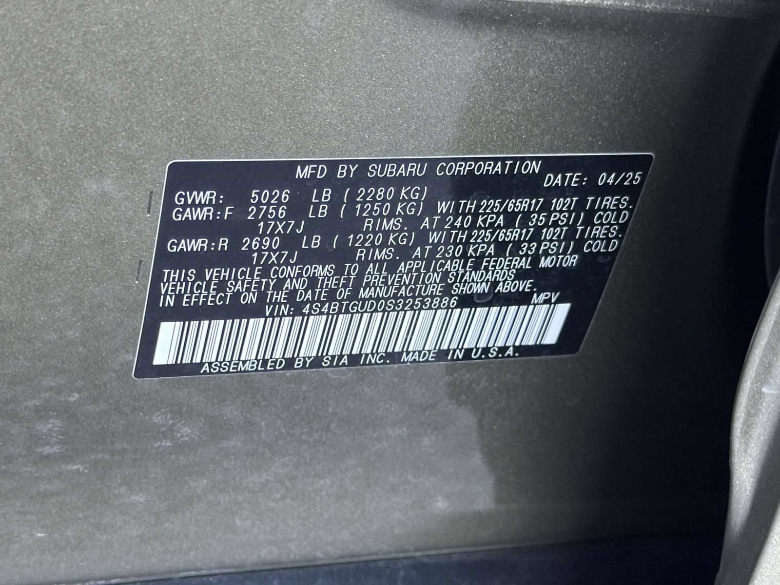 Certified 2025 Subaru Outback Wilderness AWD/4WD image 26