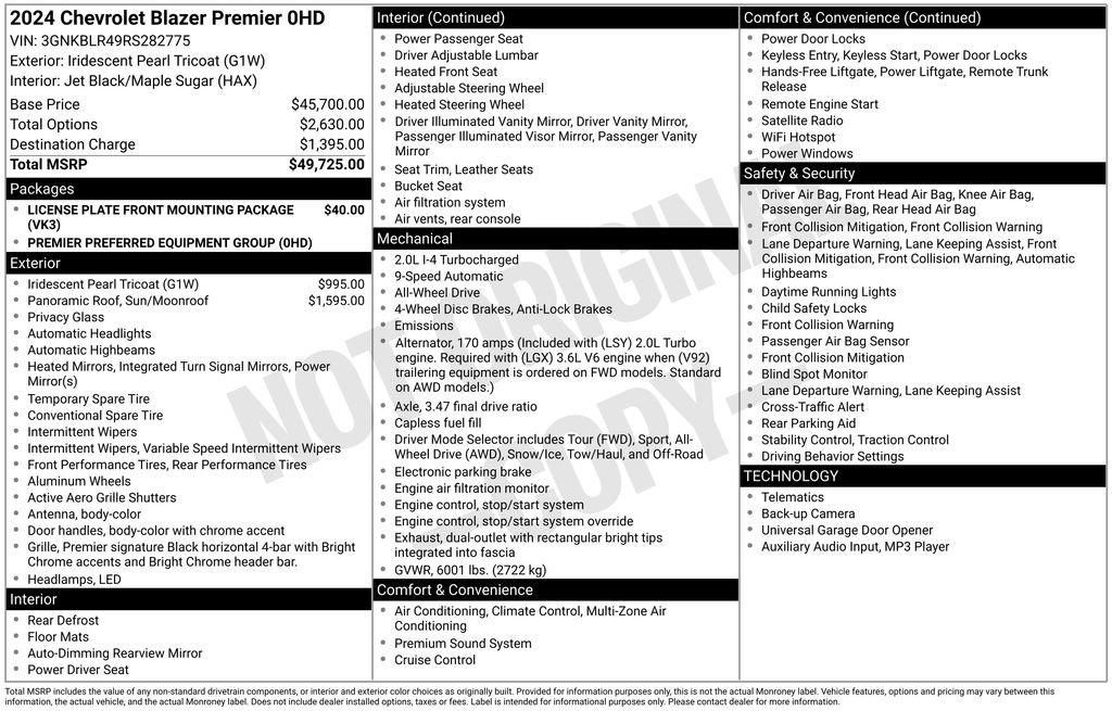 Used 2024 Chevrolet Blazer Premier AWD/4WD image 44