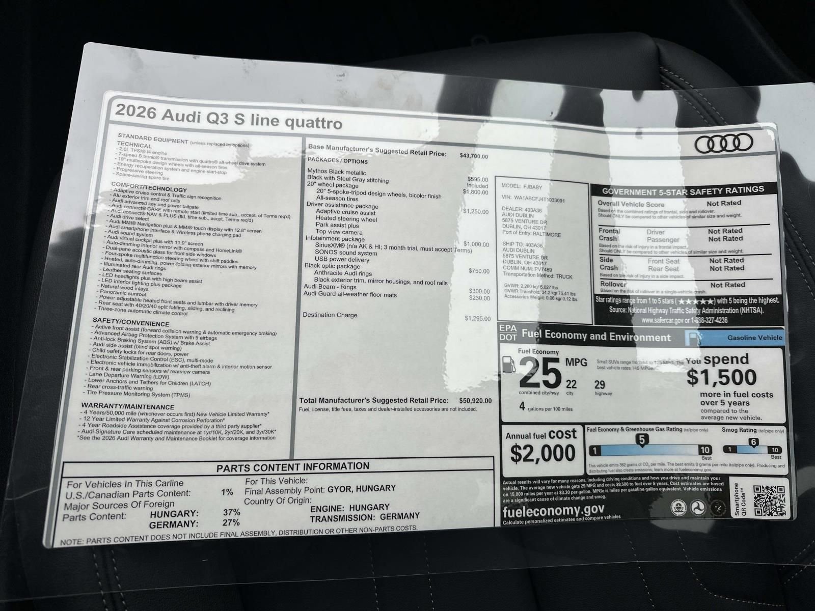 New 2026 Audi Q3 quattro 2.0T image 34