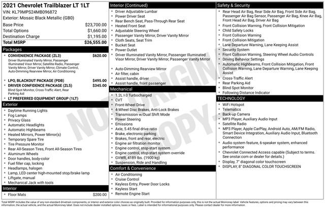 Used 2021 Chevrolet TrailBlazer LT w/ Convenience Package FWD image 4