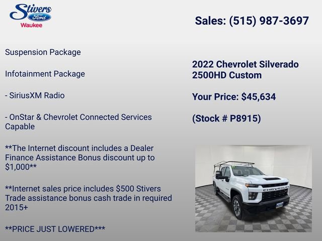 Used 2022 Chevrolet Silverado 2500 Custom w/ Custom Value Package AWD/4WD image 38