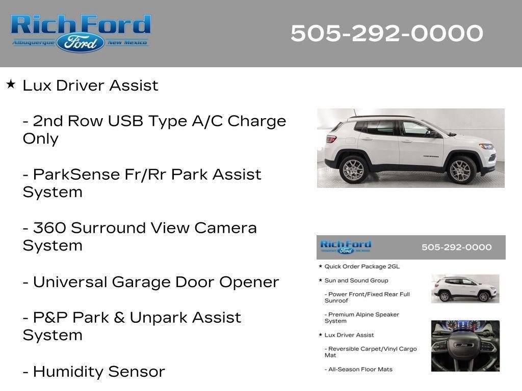Used 2022 Jeep Compass Latitude w/ Sun and Sound Group AWD/4WD image 99