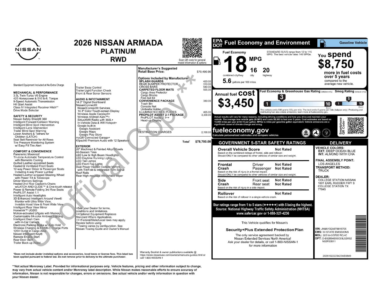 New 2026 Nissan Armada Platinum w/ Convenience Package image 29