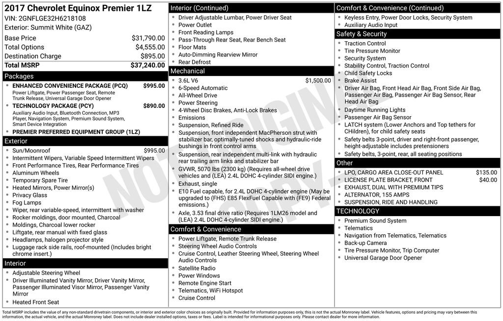 Used 2017 Chevrolet Equinox Premier w/ Enhanced Convenience Package AWD/4WD image 26