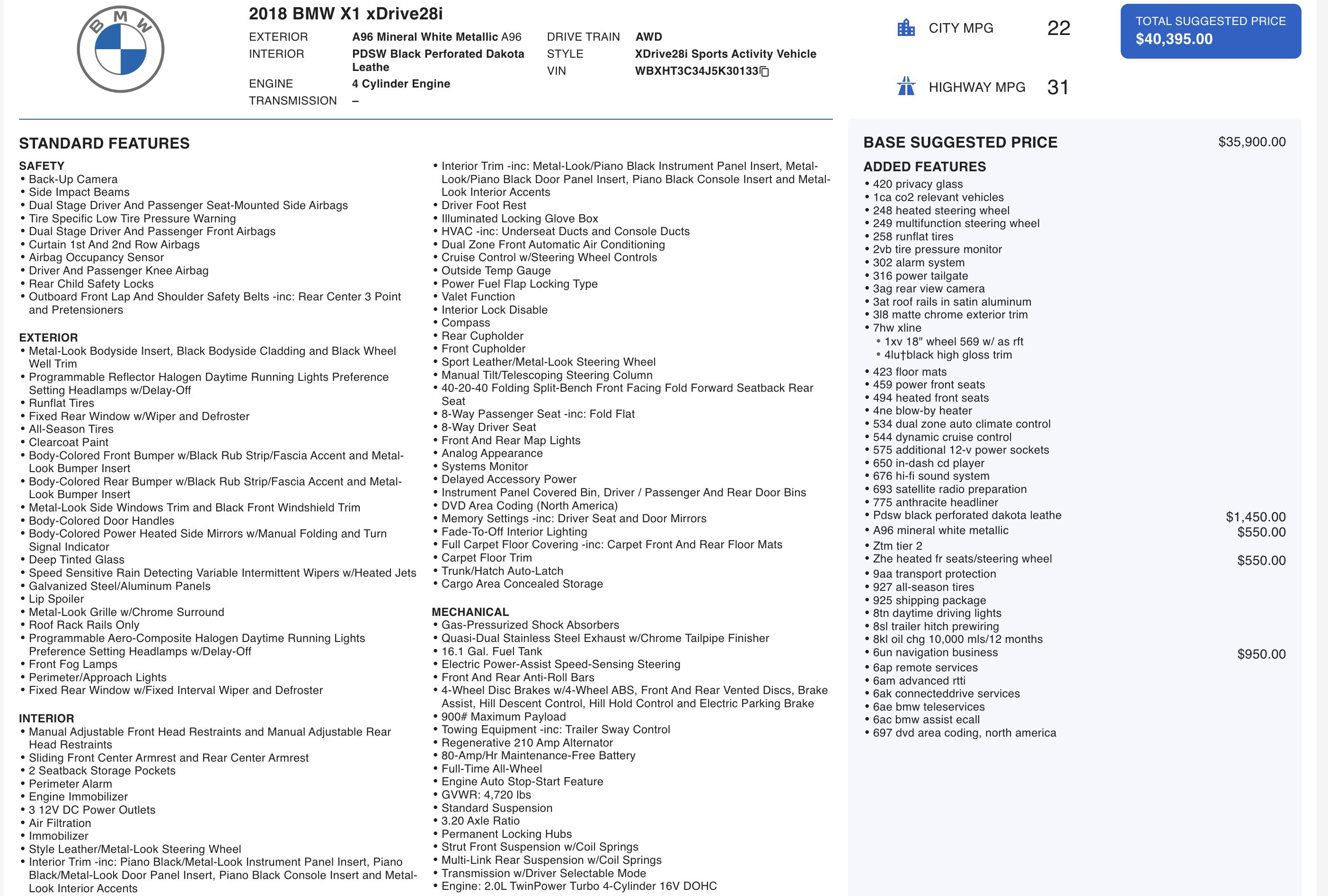 Used 2018 BMW X1 xDrive28i image 2