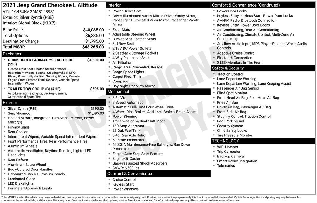 Used 2021 Jeep Grand Cherokee L Laredo image 7