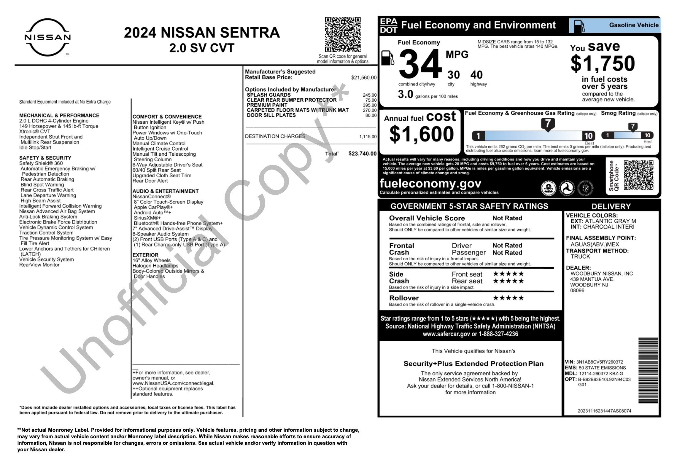 Used 2024 Nissan Sentra SV FWD image 2