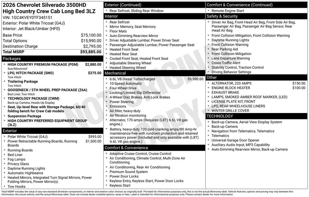 New 2026 Chevrolet Silverado 3500 High Country w/ High Country Premium Package AWD/4WD image 8