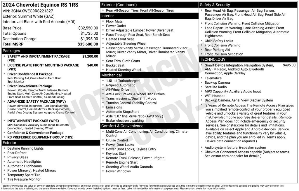 Certified 2024 Chevrolet Equinox RS AWD/4WD image 2