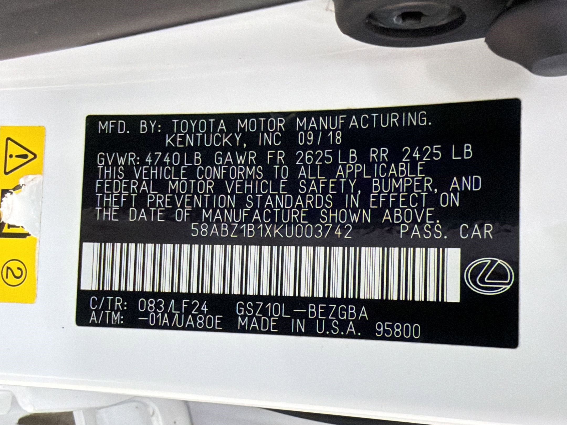 Used 2019 Lexus ES 350 F Sport w/ Accessory Package 2 image 20