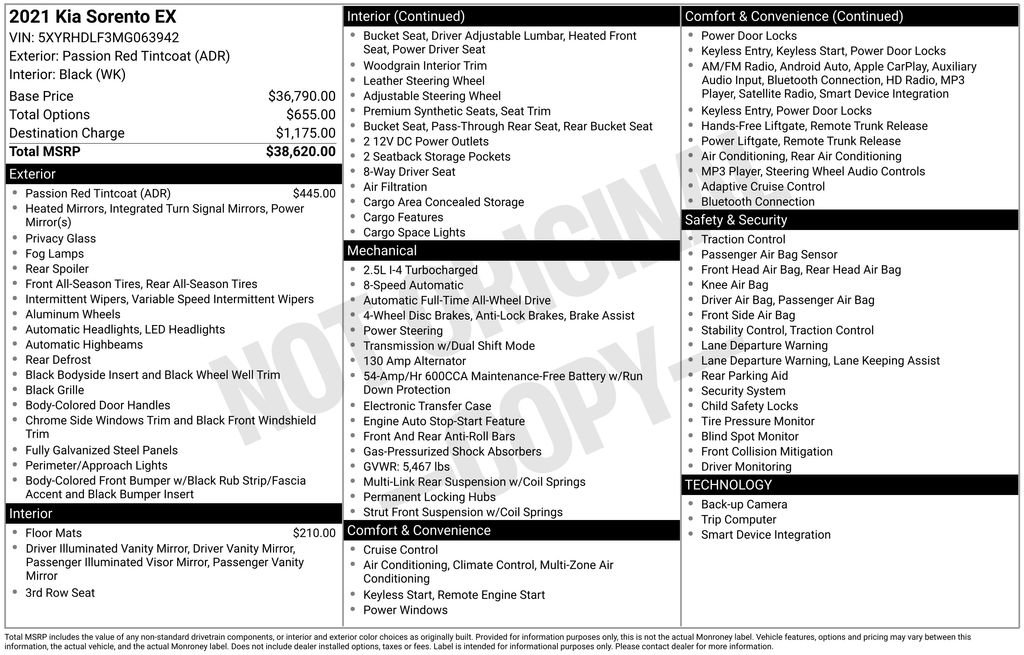Used 2021 Kia Sorento EX image 50