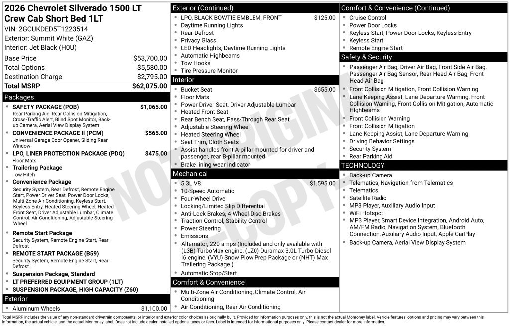 New 2026 Chevrolet Silverado 1500 LT w/ Safety Package AWD/4WD image 5