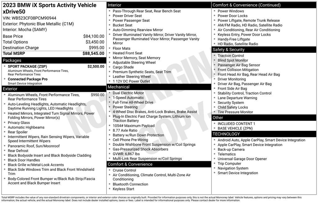 Used 2023 BMW iX xDrive50 w/ Sport Package AWD/4WD image 6