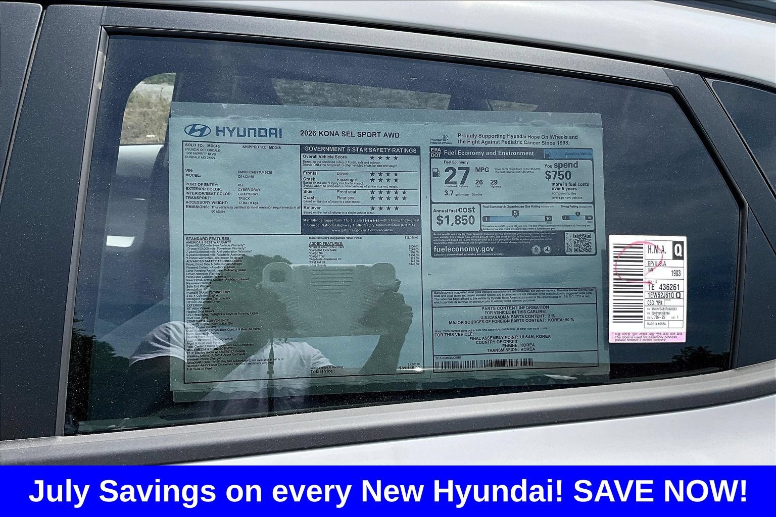 New 2026 Hyundai Kona SEL Sport AWD/4WD image 18