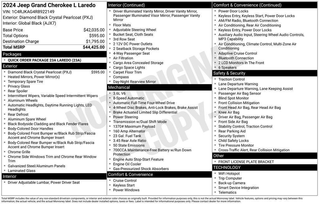 Used 2024 Jeep Grand Cherokee L Laredo AWD/4WD image 15