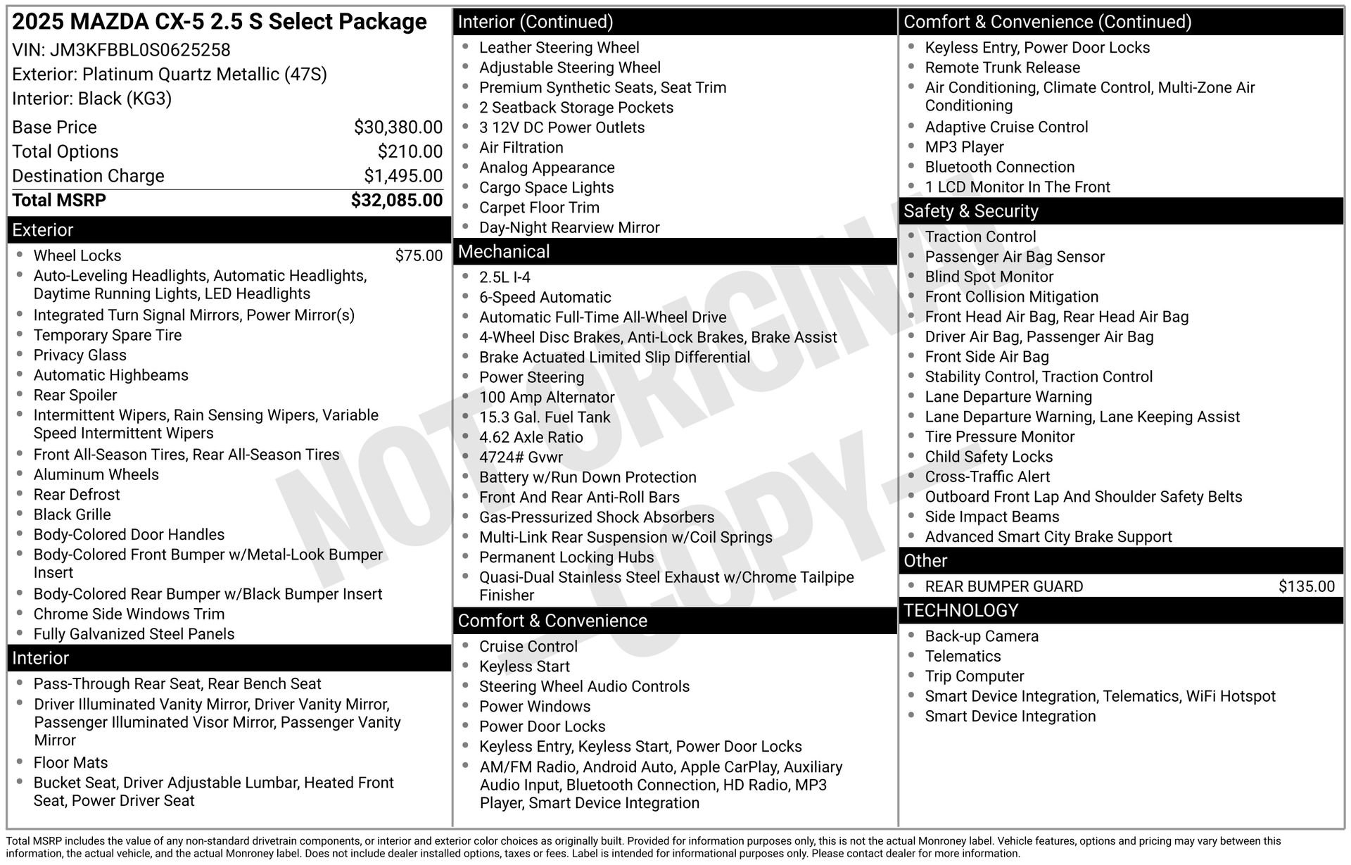 Used 2025 MAZDA CX-5 AWD 2.5 S w/ Select Package image 38