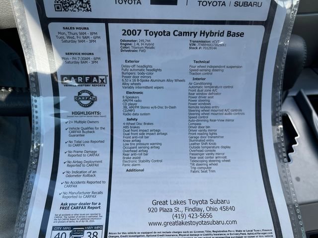Used 2007 Toyota Camry Hybrid image 27