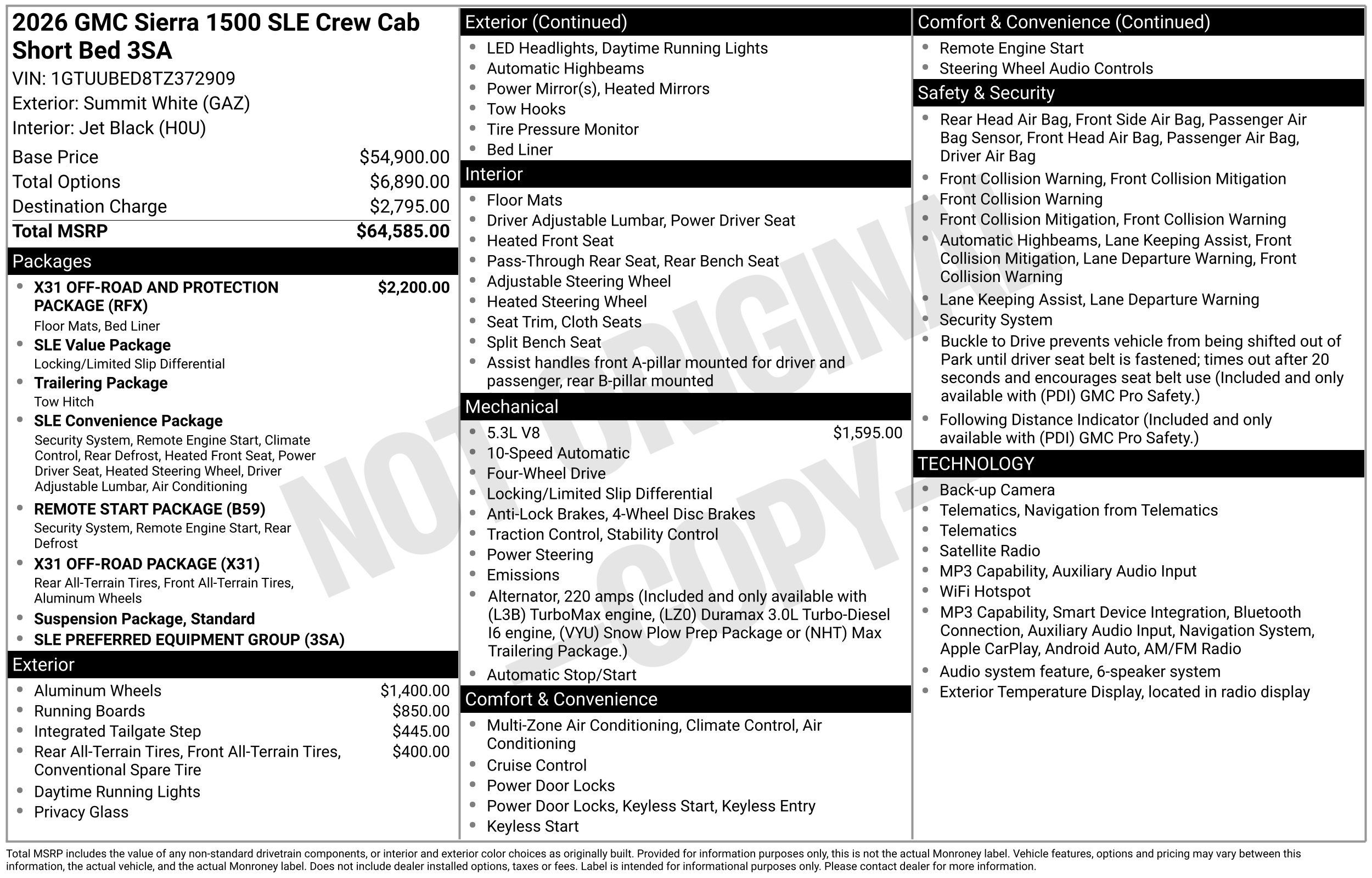 New 2026 GMC Sierra 1500 SLE AWD/4WD image 3