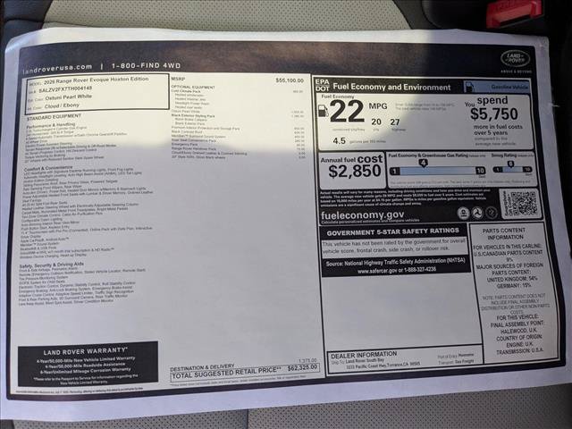 New 2026 Land Rover Range Rover Evoque Hoxton AWD/4WD image 19