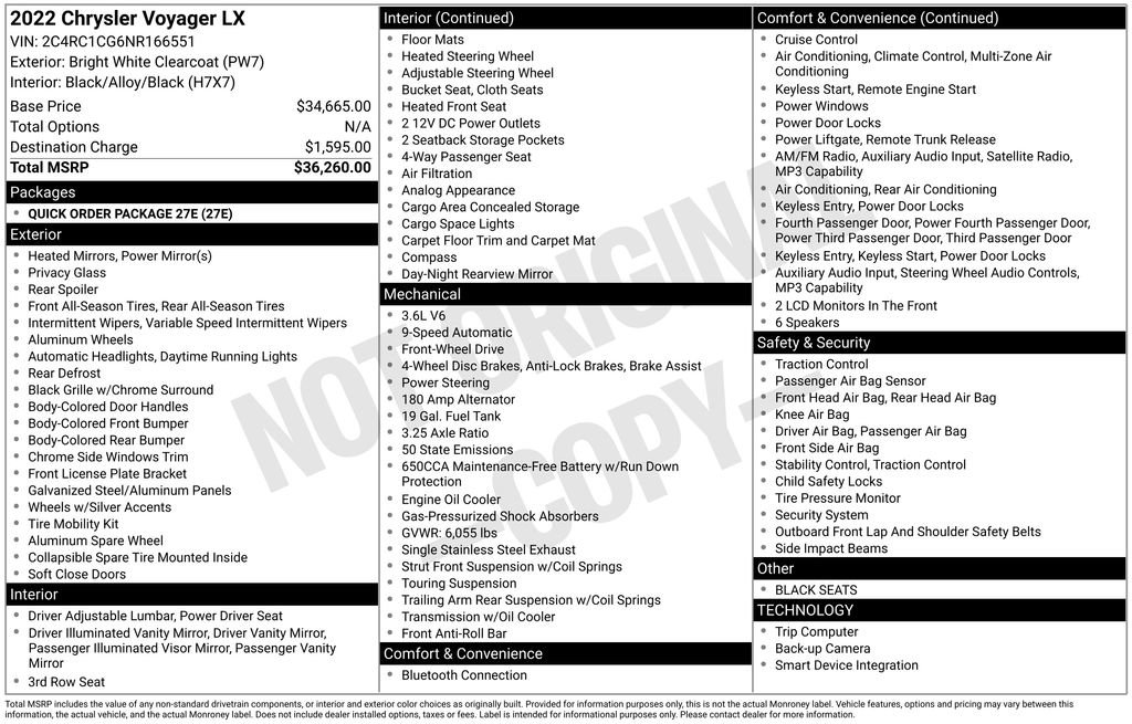 Used 2022 Chrysler Voyager LX image 29