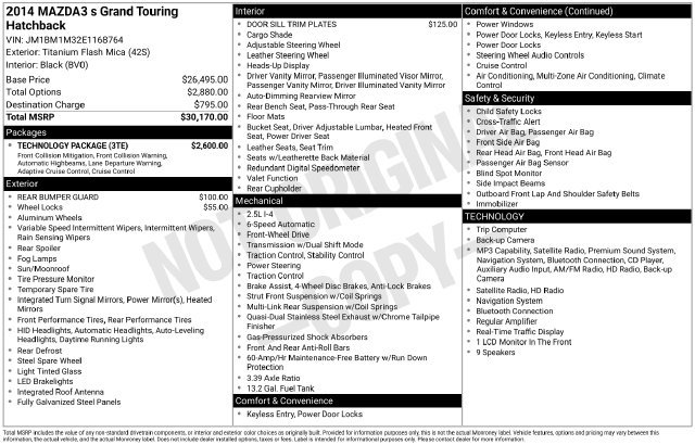 Used 2014 MAZDA MAZDA3 s Grand Touring w/ Technology Package FWD image 46