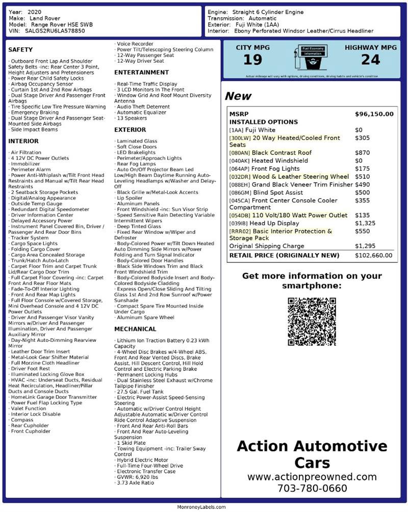 Used 2020 Land Rover Range Rover HSE AWD/4WD image 2