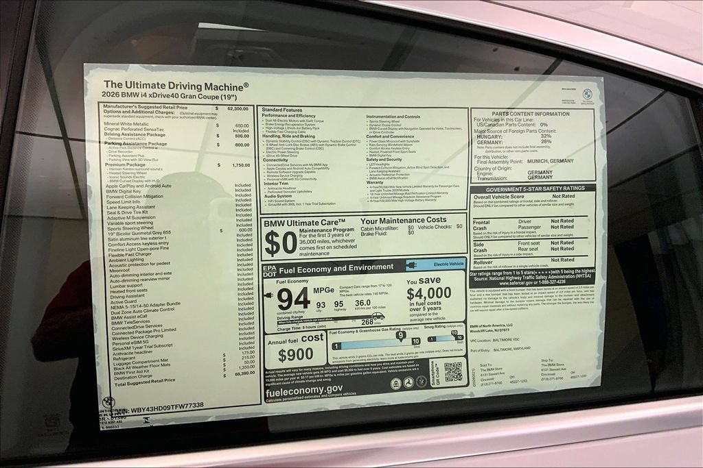 New 2026 BMW i4 xDrive40i w/ Premium Package AWD/4WD image 12