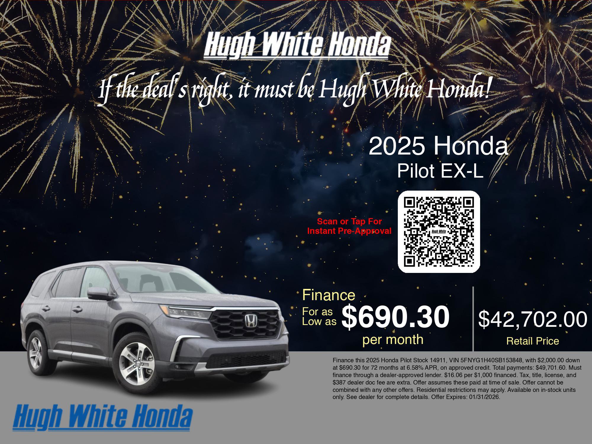 Used 2025 Honda Pilot EX-L image 3