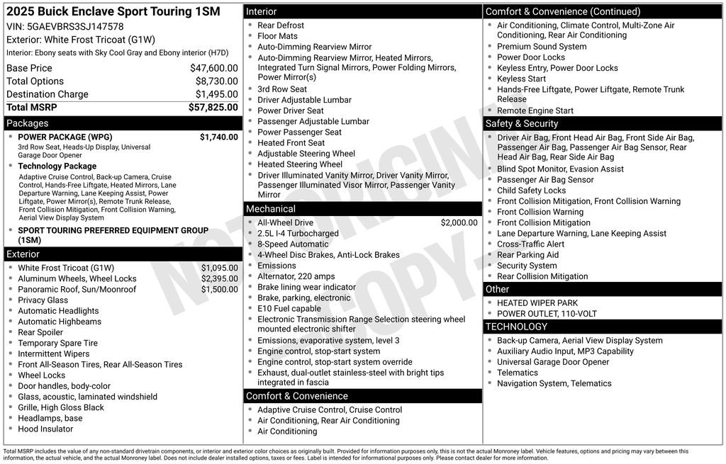 Used 2025 Buick Enclave Sport Touring w/ Power Package AWD/4WD image 2