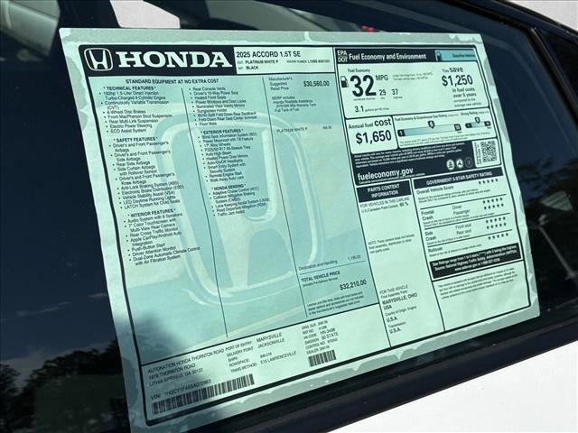 New 2025 Honda Accord SE image 25