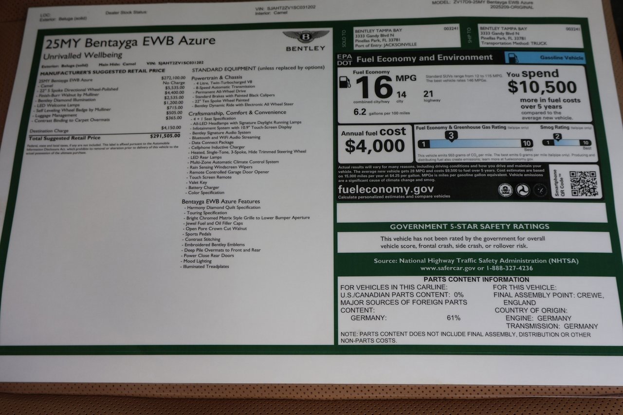 New 2025 Bentley Bentayga Extended Wheelbase image 20