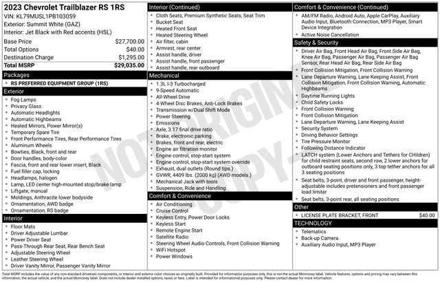 Used 2023 Chevrolet TrailBlazer RS image 9