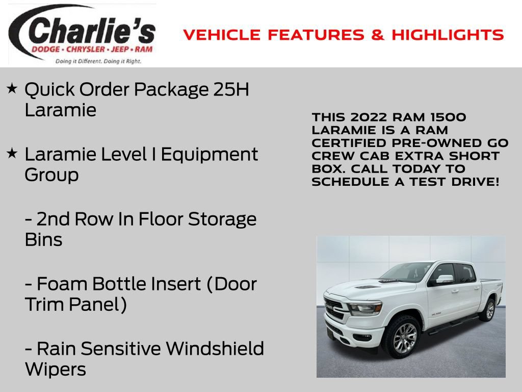 Certified 2022 RAM 1500 Laramie w/ Sport Appearance Package AWD/4WD image 7