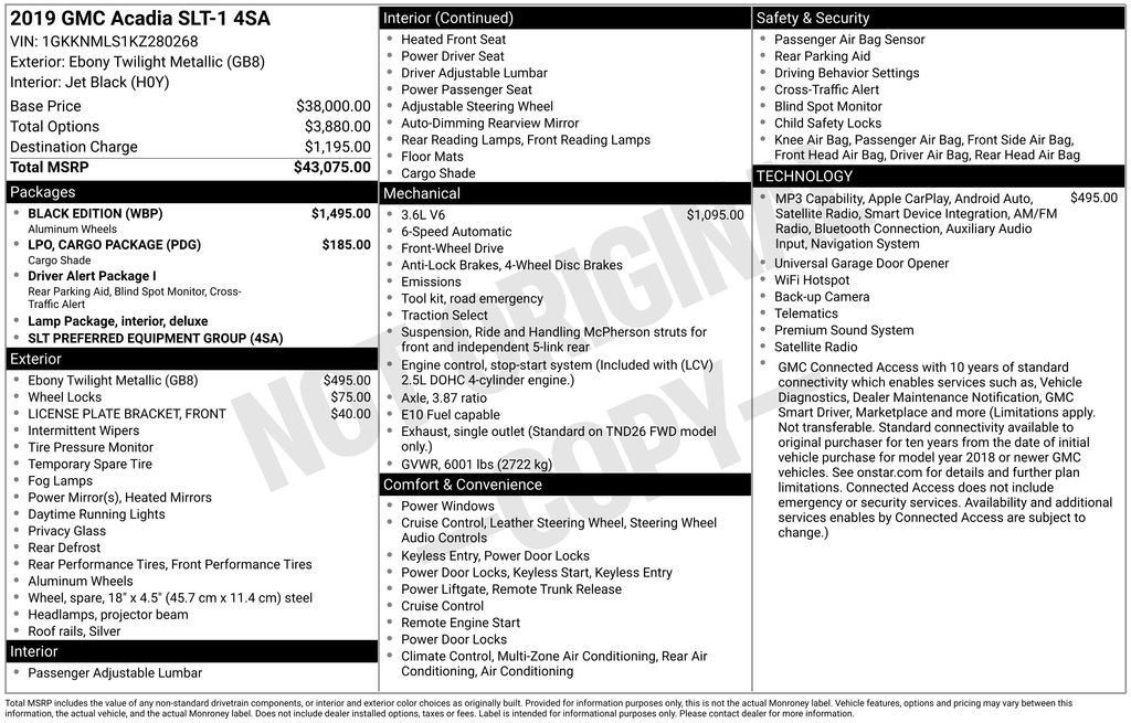 Used 2019 GMC Acadia SLT w/ Black Edition FWD image 11