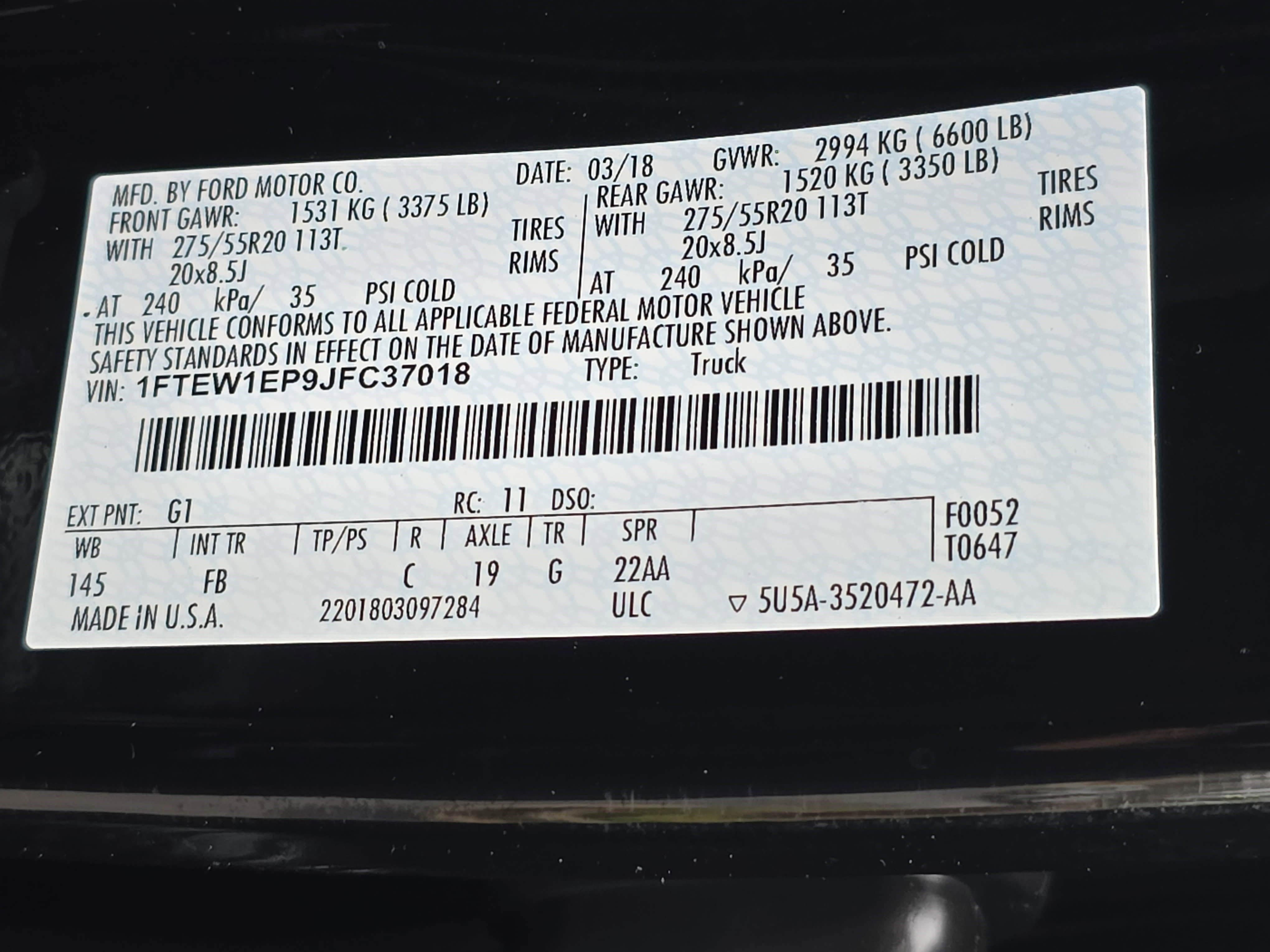 Used 2018 Ford F150 XLT w/ Equipment Group 302A Luxury image 34