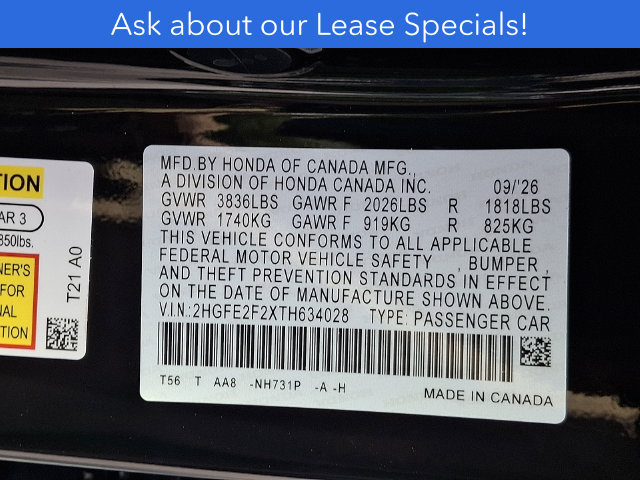 New 2026 Honda Civic LX image 20