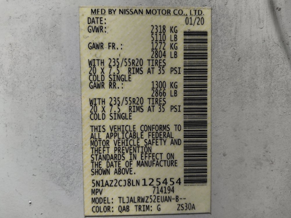 Used 2020 Nissan Murano SL w/ Moonroof Package FWD image 33
