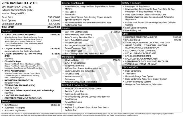 New 2026 Cadillac CT4 V w/ Super Cruise Package image 4