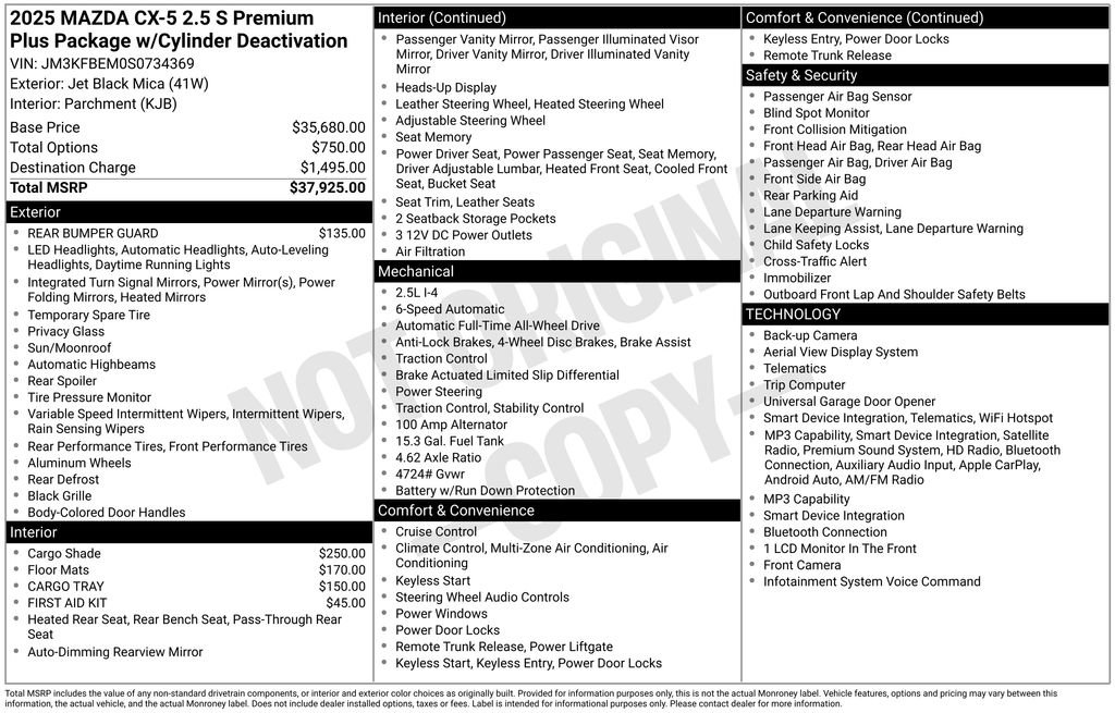 Certified 2025 MAZDA CX-5 AWD 2.5 S w/ Premium Plus Pkg image 25