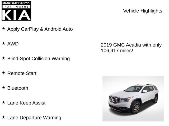 Used 2019 GMC Acadia SLE w/ Driver Alert Package I AWD/4WD image 8