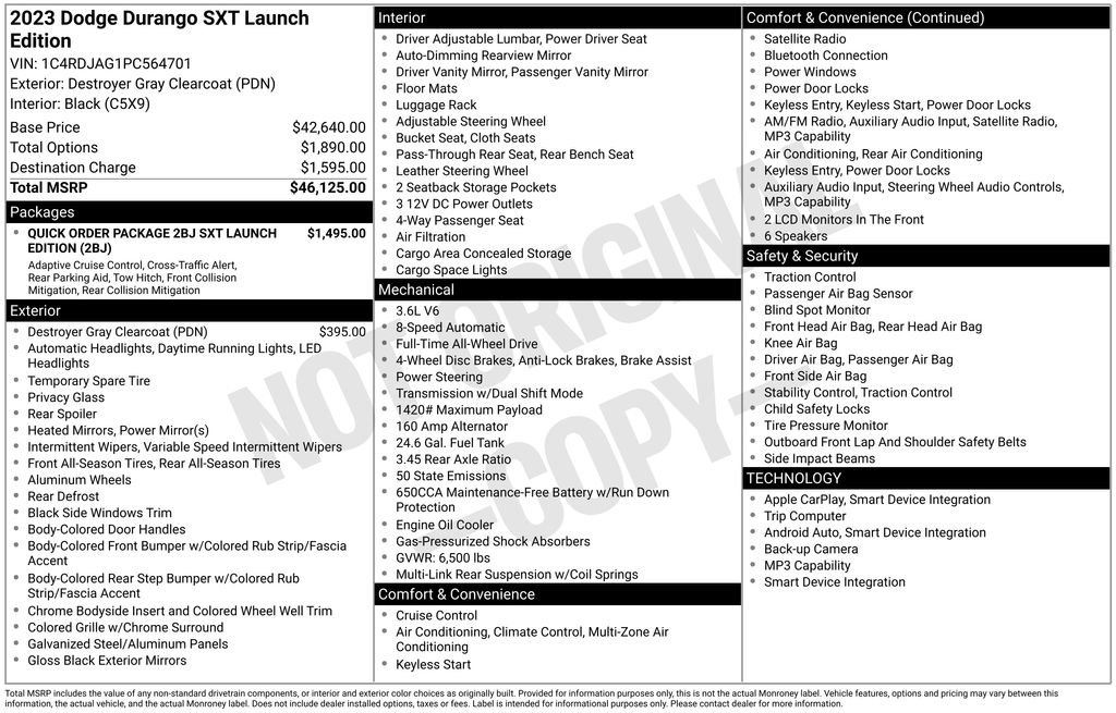 Used 2023 Dodge Durango SXT Launch Edition image 2