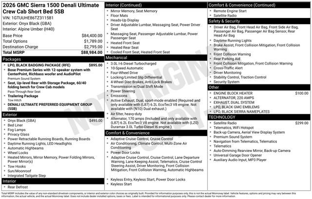 New 2026 GMC Sierra 1500 Denali Ultimate w/ LPO, Black Badging Package image 4