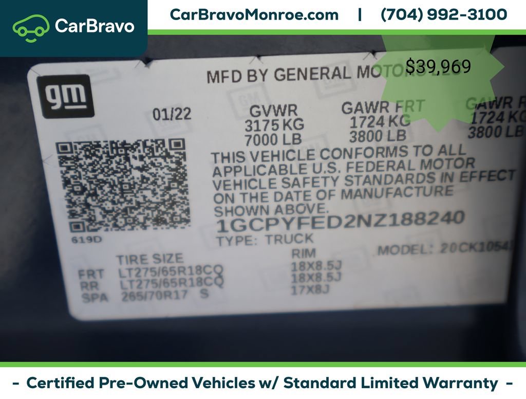 Certified 2022 Chevrolet Silverado 1500 LT Trail Boss w/ Bed Protection Package AWD/4WD image 52