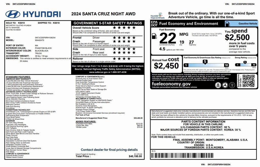 Used 2024 Hyundai Santa Cruz Night image 31